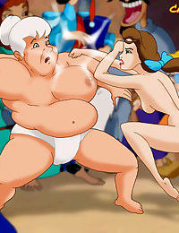 Ariel and jasmine fight naked and dirty - part 1877